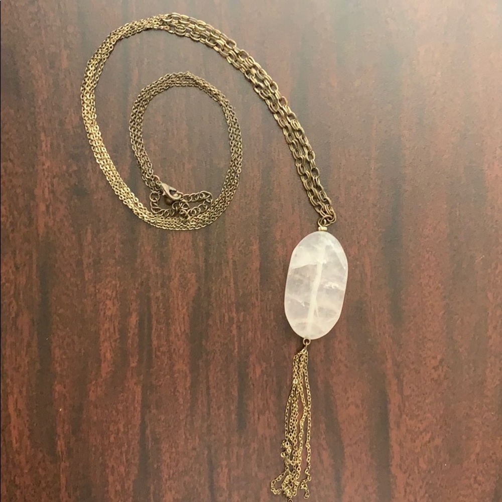 Long Gold and Pink Necklace